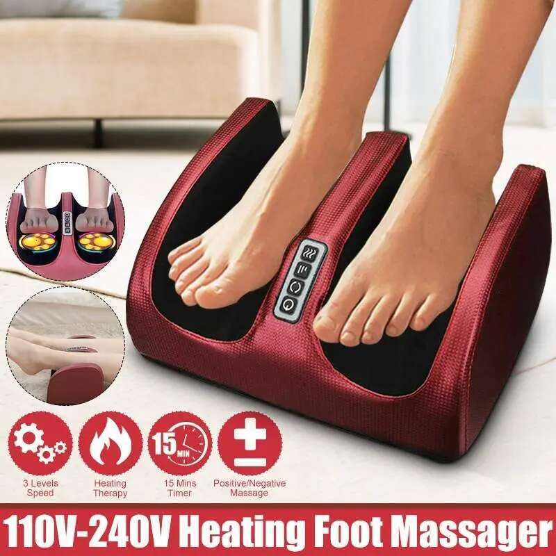 Electric Massager Heating Therapy Hot Compression Shiatsu Kneading Roller Muscle Relaxation Pain Relief Foot Spa Hine