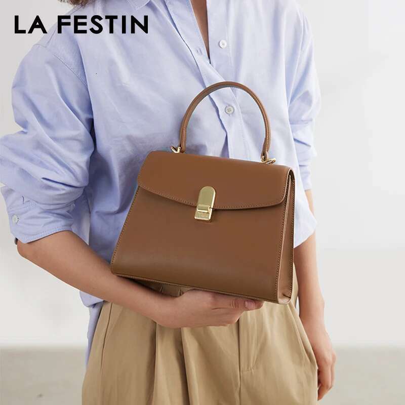 LA FESTIN 2024 New Handbag Women Designer Square Large Capacity Fashion Ladies Bags Leather Bag