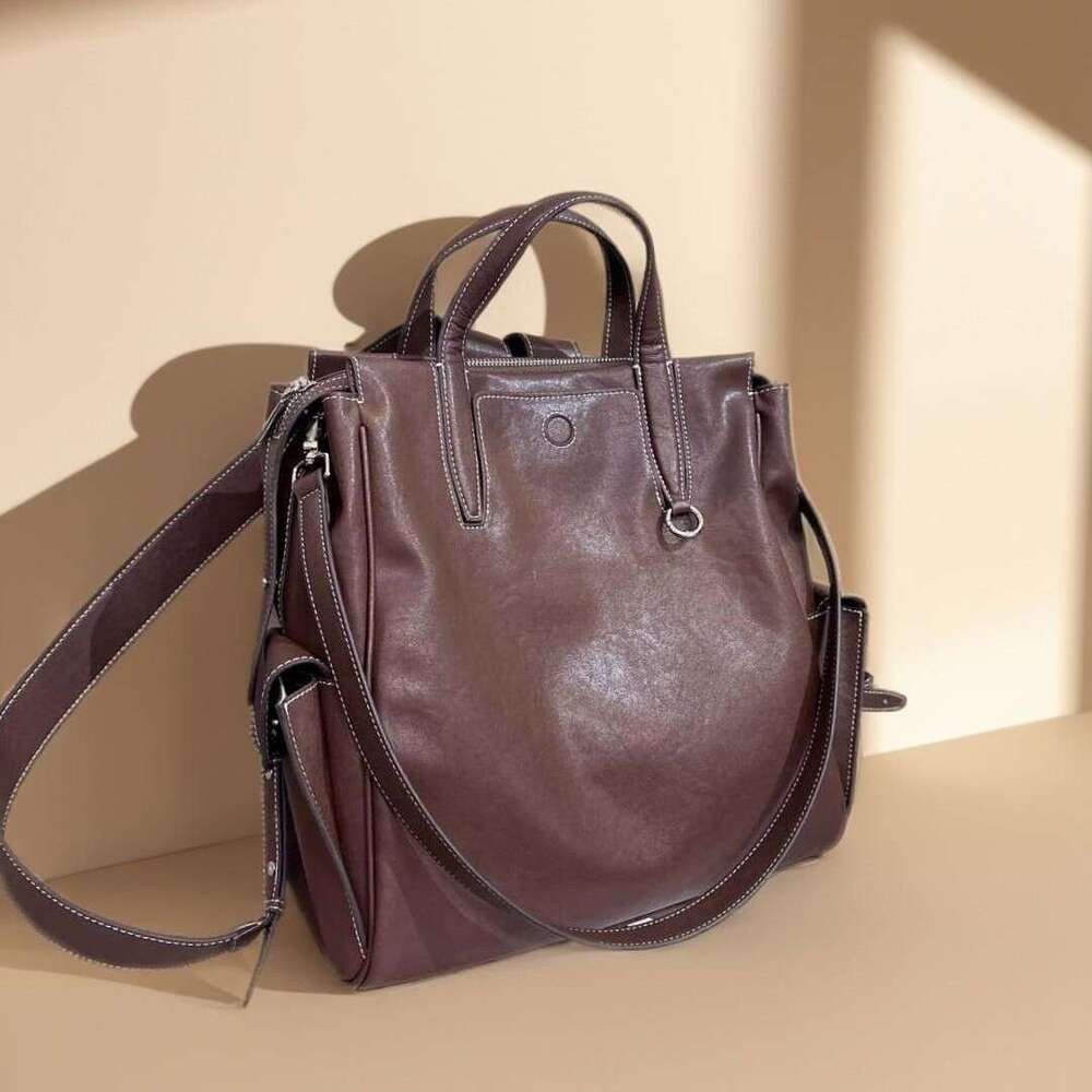 Luxury Bag Designer Yamashita Song Large Backpack Unisex Top Layer Cowhide Vegetable Tanned Leather Inch Laptop Bag