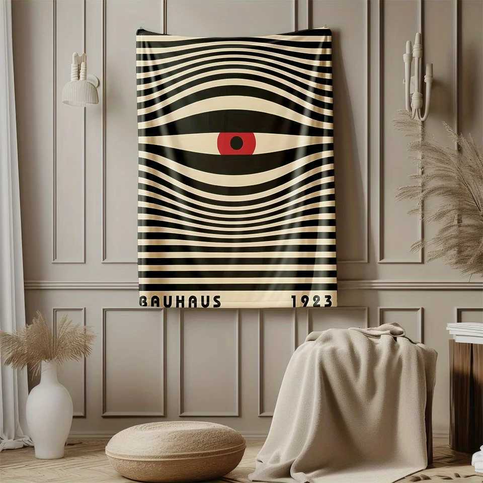 Line Art Eye Design Blanket Soft Warm Flannel Throw for Sofa Bed Office Travel Stylish Home Decor Accent C251111