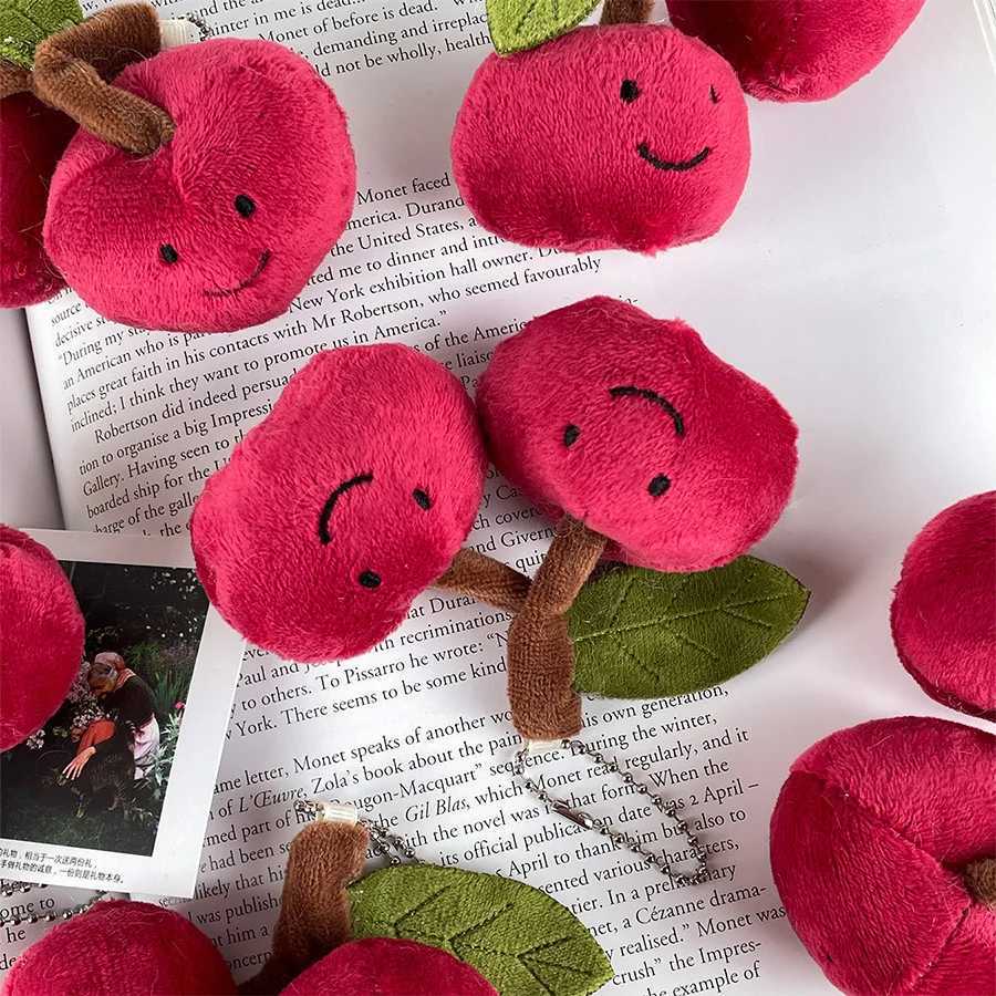 Kawaii Cherry Plush Keychain Cute Simulation Fruit Doll Plush Pendant Stuffed Toy Couple Backpack Pendant Childrens Gift W250411