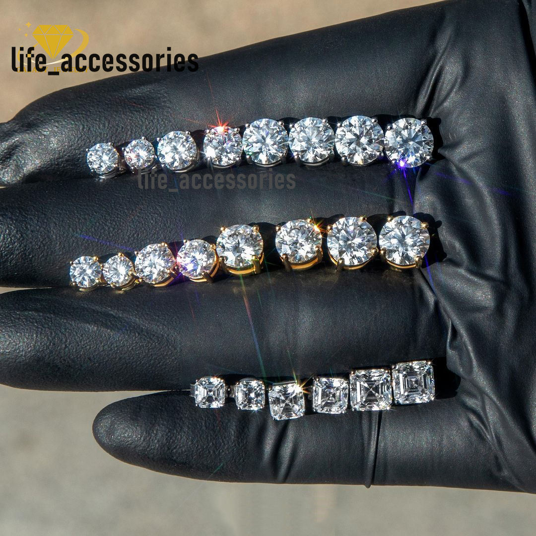 Fashion Stud Earrings Screw Back Vvs Moissanite Hip Hop S925 Silver 10k 14k Gold Diamond Round Solitaire Stud Earrings