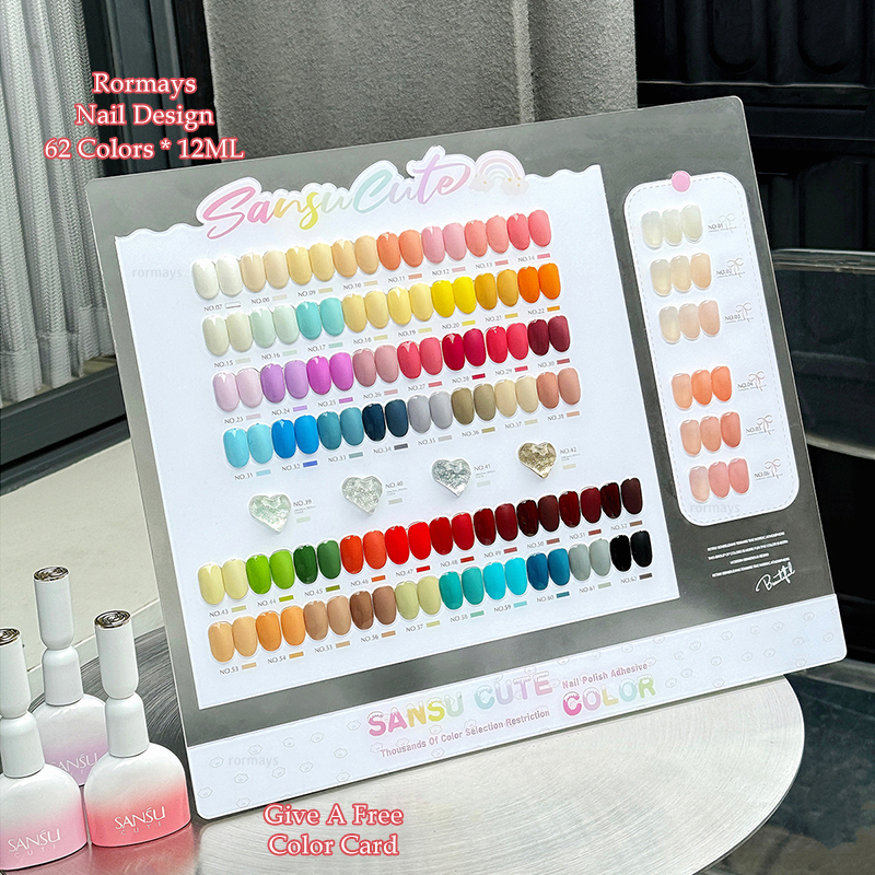 Rormays Rainbow gel Polishing 62 pieces Mixed Varnish Semi permanent Fashion Shiny Saturated UV LED Primer Finish Nail Salon Design Wholesale Factory