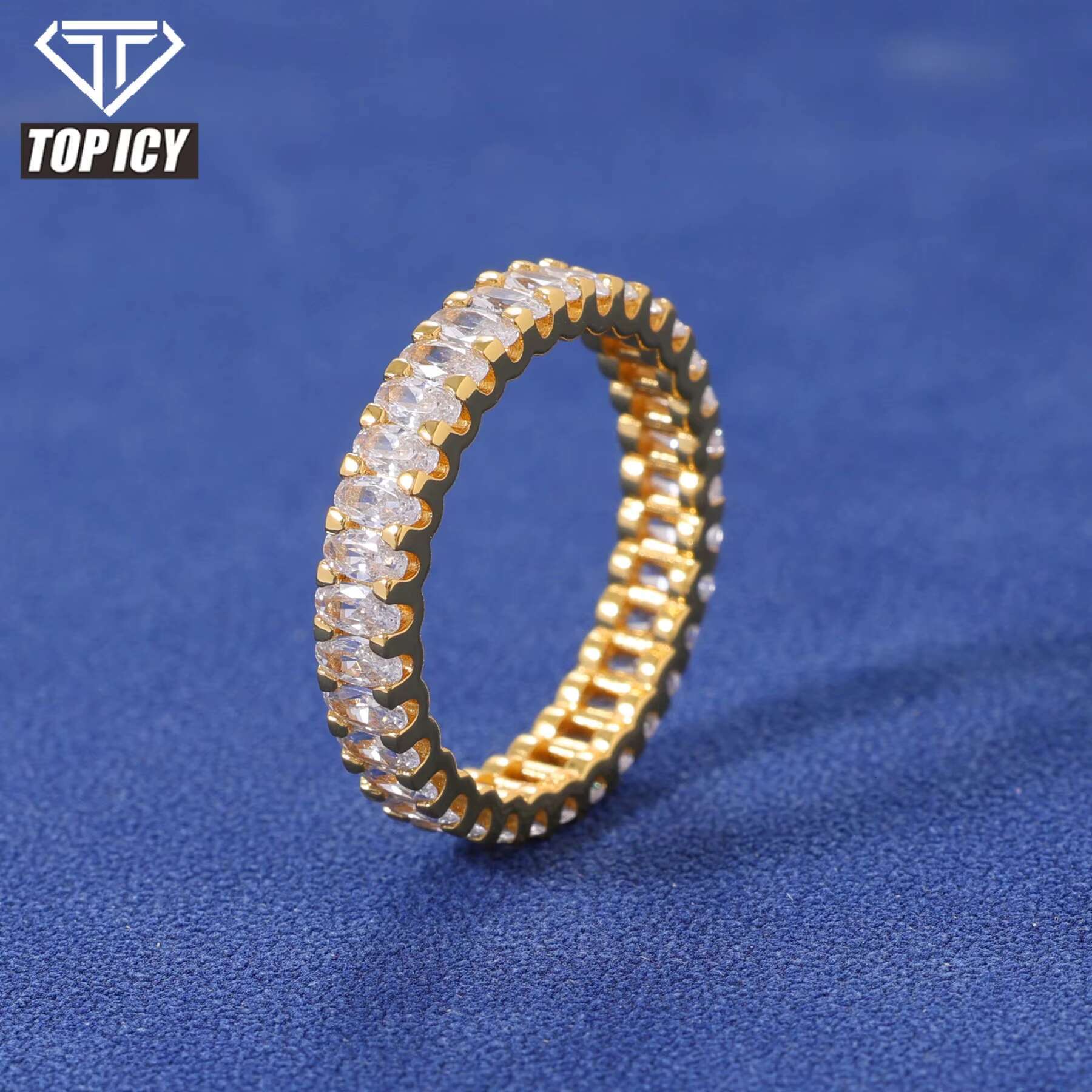 Pass Diamond Tester Luxury Wedding 4mm 925 Sterling Silver Ring VVS Moissanite Baguette Jewelry Fashion Engagement Ring