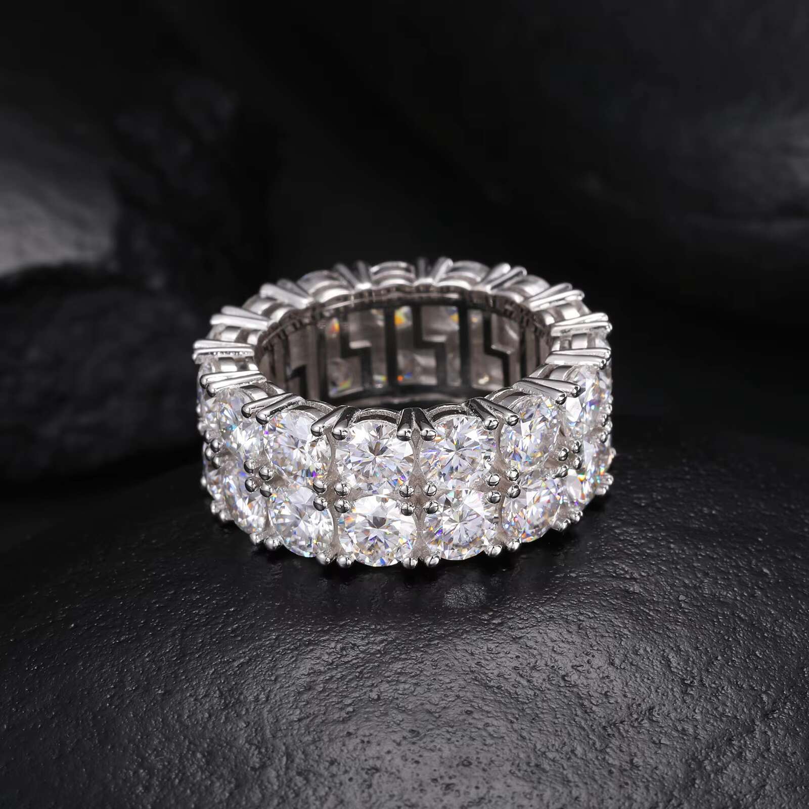5.0mm/0.5ct Custom Factory VVS1 D Color Moissanite Jewelry Rings GRA Certified 925 Sterling Silver