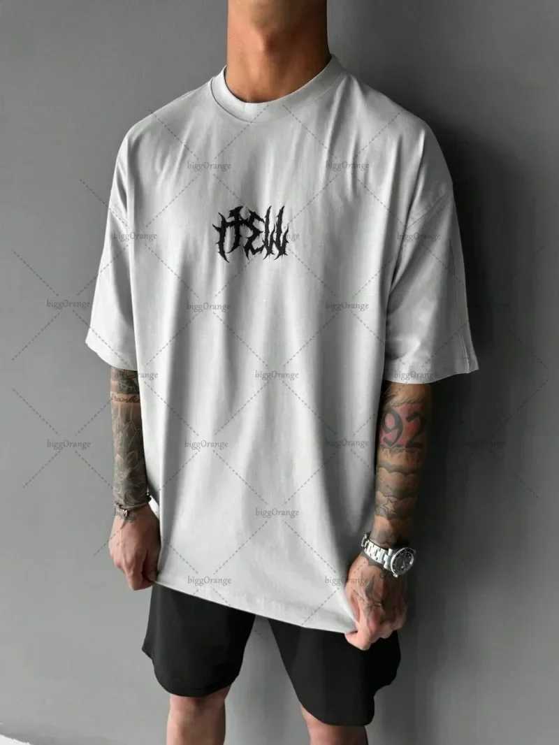 New Gothic Skull Pattern Short Sleeve Mens Hip Hop Top Y2K Street Harajuku Short Sleeve Fashion Punk T-shirt M250411