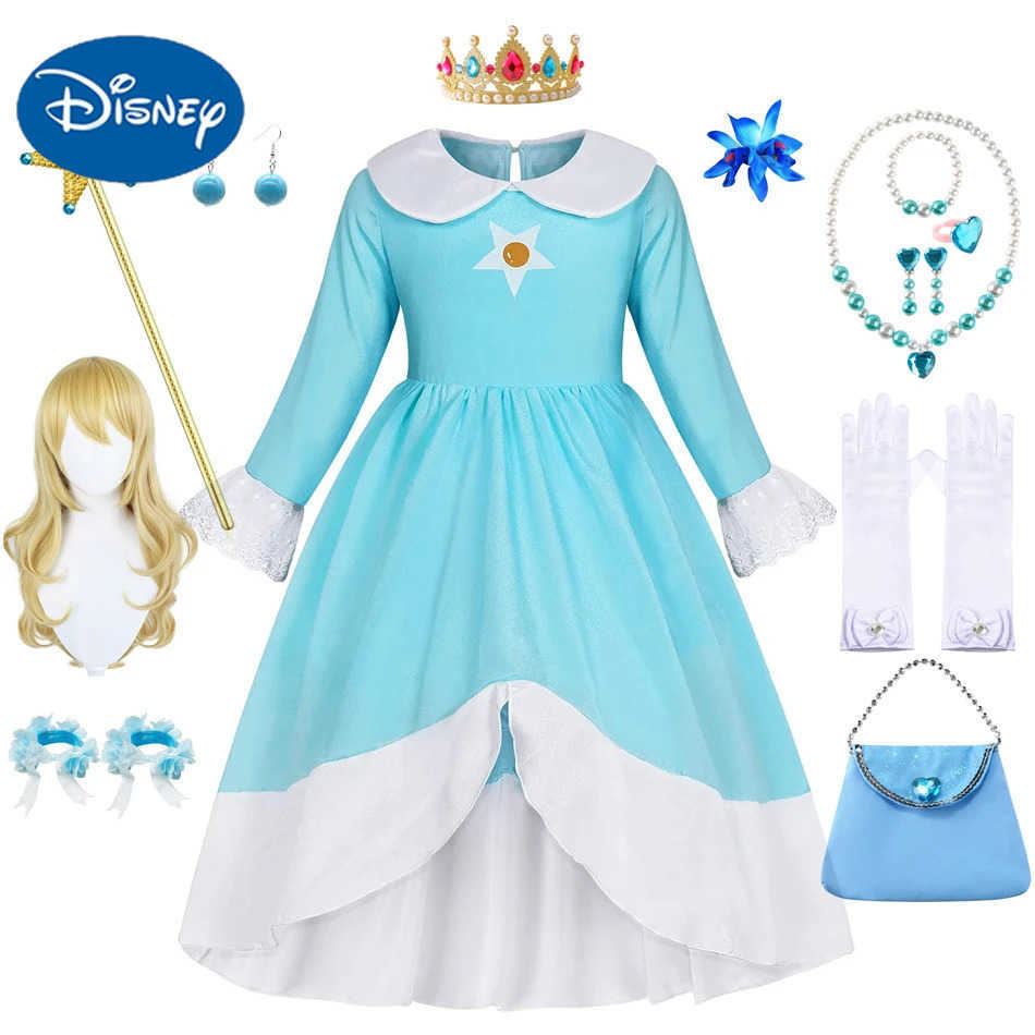 Disney Peach cosplay Rosalina Dress childrens party dressXJ250411