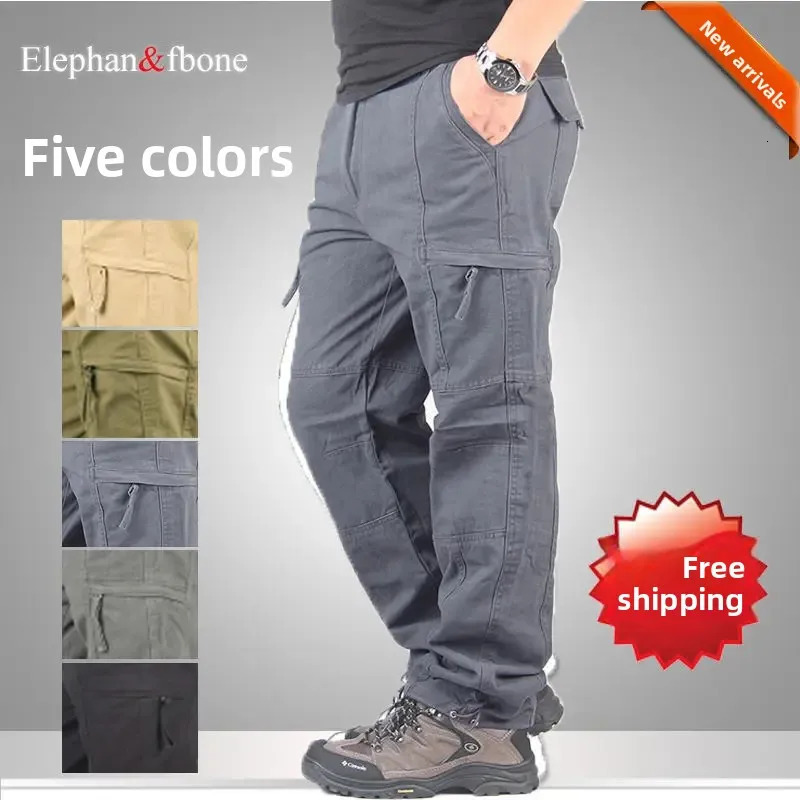 Multi-Functional Outdoor Casual Pants Mens Workwear Loose Tactical Trousers with Many Pockets for Hiking And Traveling 251110