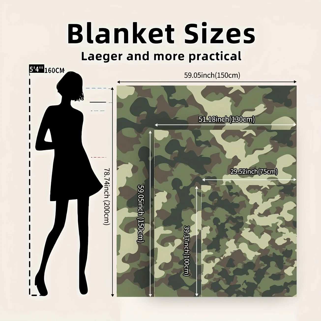 1pc Ultra-Soft Camo Flannel Blanket - Cozy Warm and Versatile for Sofa Bedroom or Living Room Decor Green/Brown Camouflage C251111