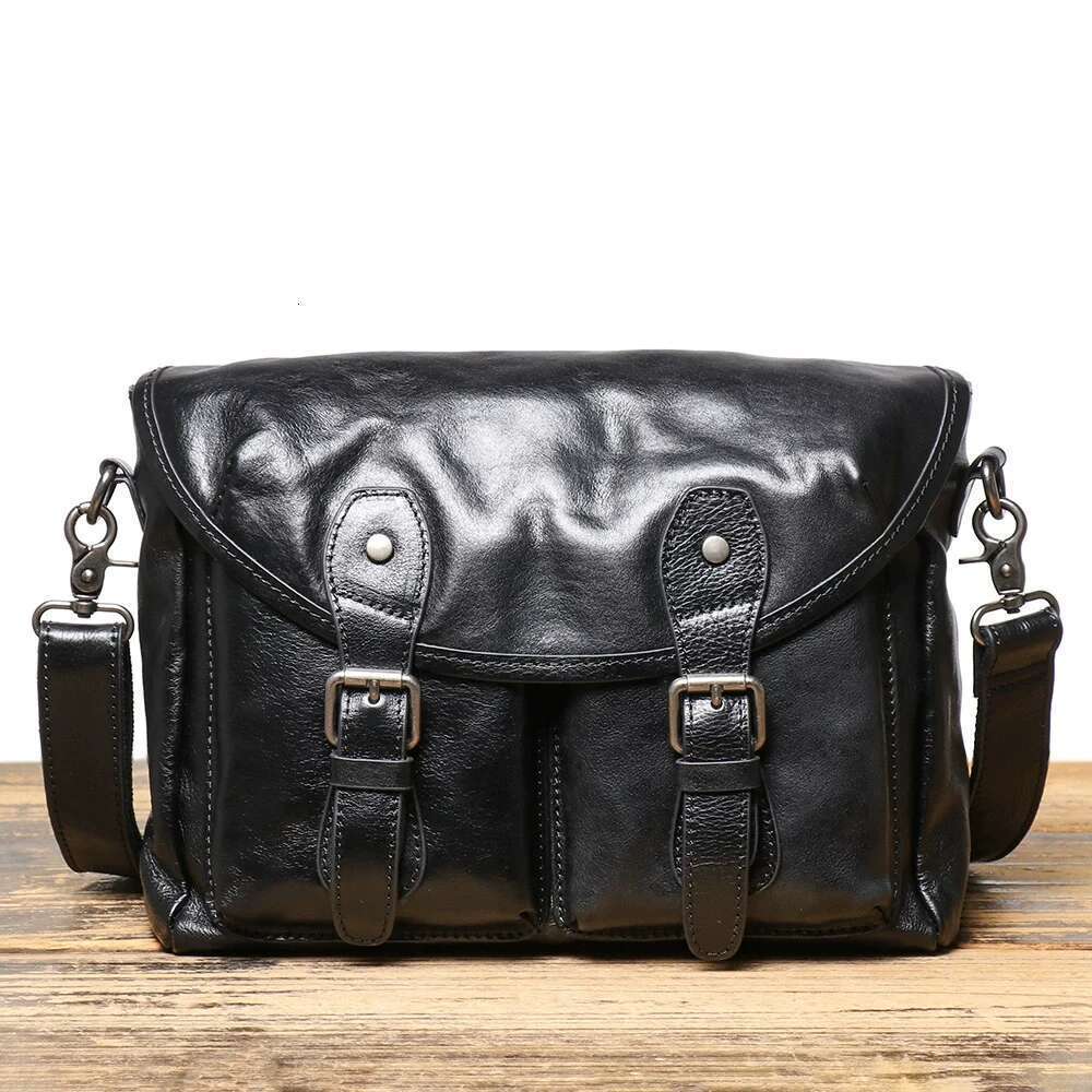 LUOKIR New Handmade Leather Men's Crossbody Minimalist Style, Fashionable Shoulder Bag, Artistic Retro Casual Messenger Bag