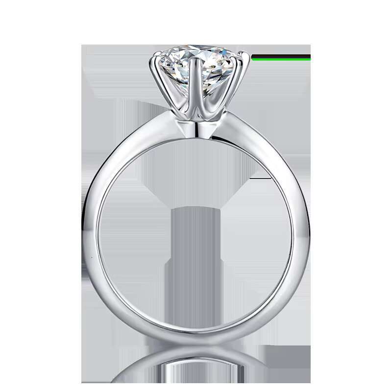 925 Sterling Silver Brilliant Cut 2.0ct VVS Moissanite Iced Out Ring Engagement Custom Promise Rings for Women