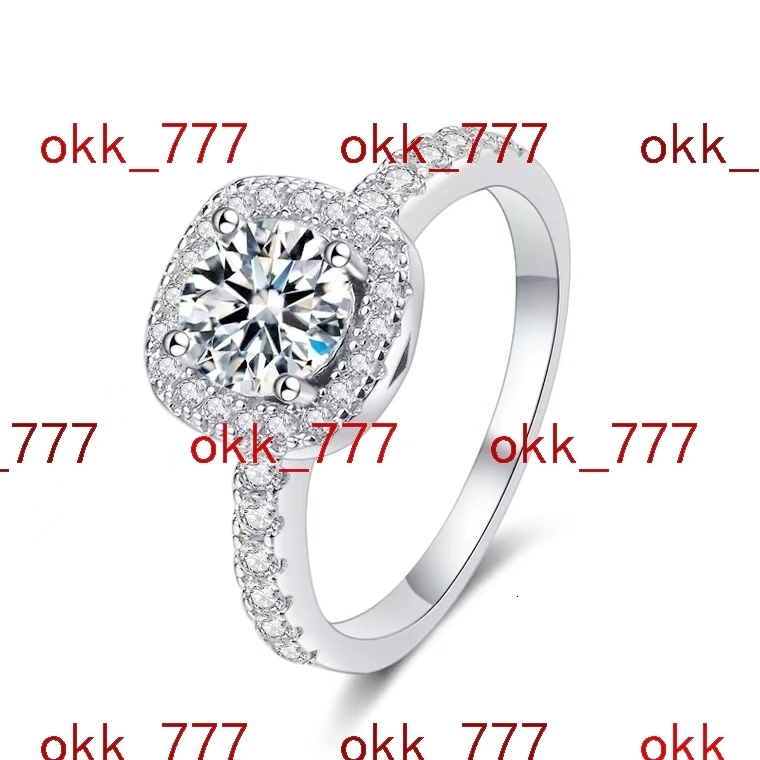 925 Sterling Silver Square Bag Moissanite Ring Elegant Jewelry Gift