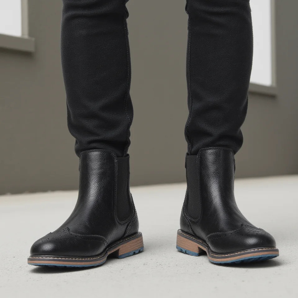 Size 7-13 Brogue Chelsea Men Boots Classical American Style Leather Boots 251110