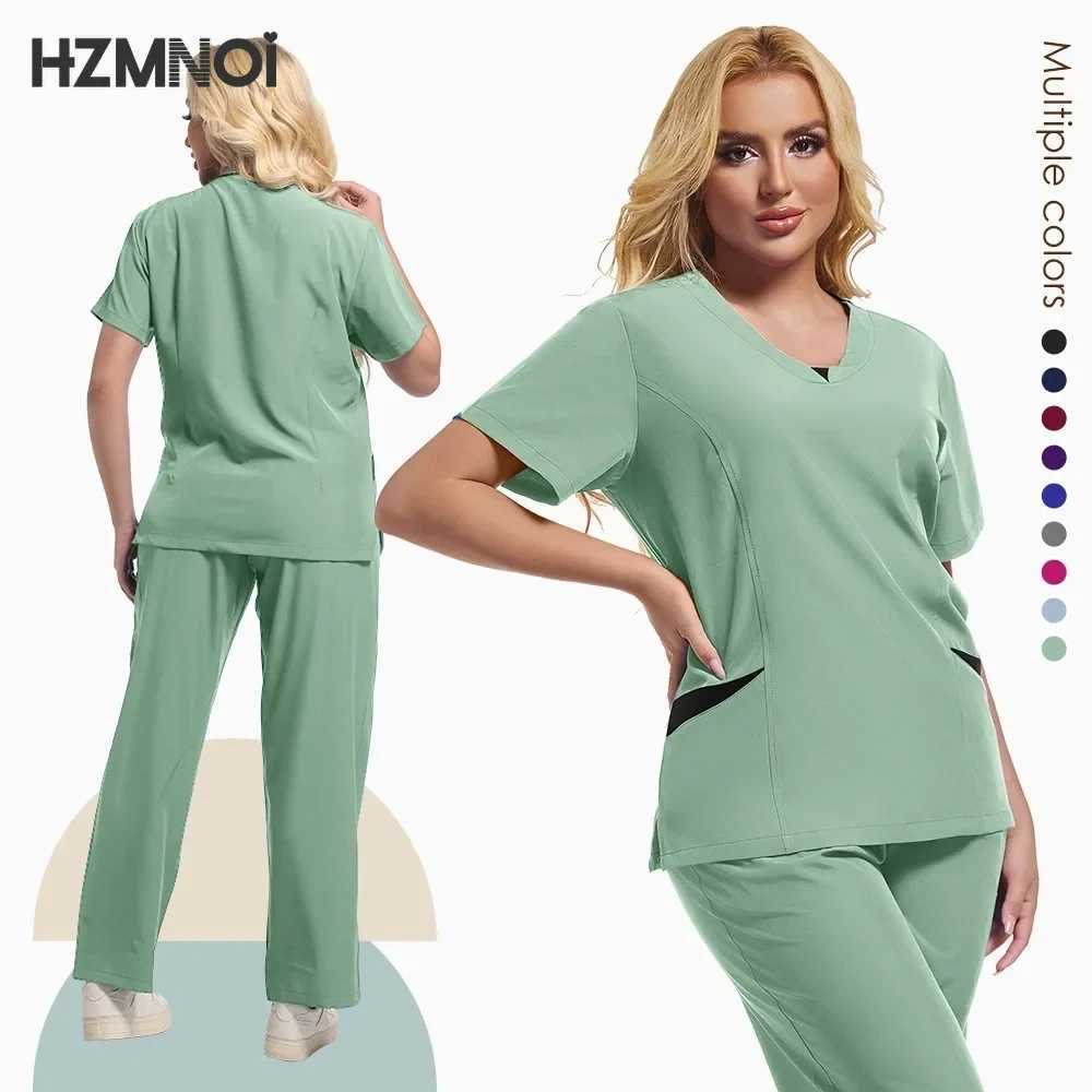 New Hospital Medical Scrub Suits Nurse Uniform Women Medical Clothing for Doctor Scrub Set Beauty Work Clothes Surgery Top Pants X250410