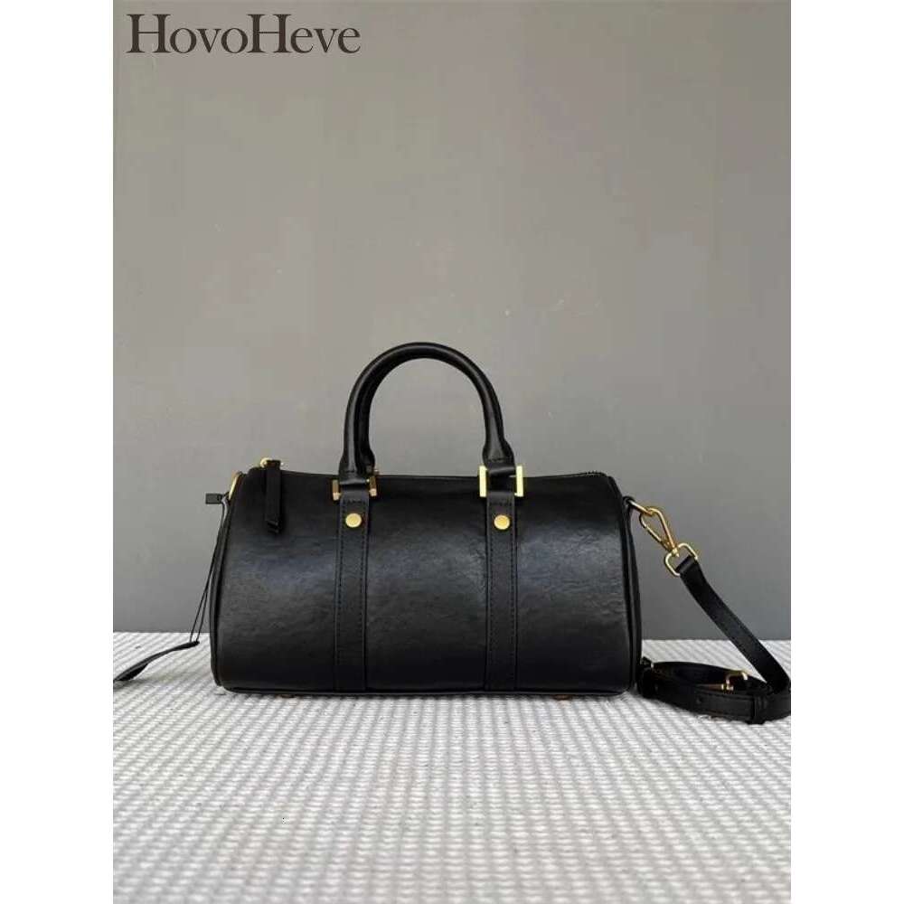 Designer Bag Retro Women Cowskin Genuine Leather Fashion Tote Handbag Solid Color Boston Bag Office Ladies Single Shoulder Crossbody Bags