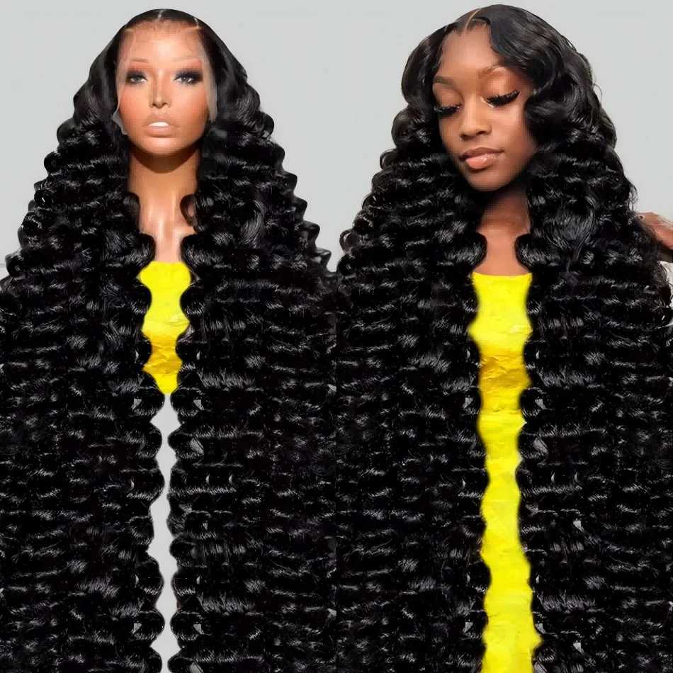 Loose Wave Human Hair Wigs 13X6 Hd Lace Frontal Wig Deep Water Wave Lace Front Wig Brazilian For Black Women 230 Density 40 InchT251111