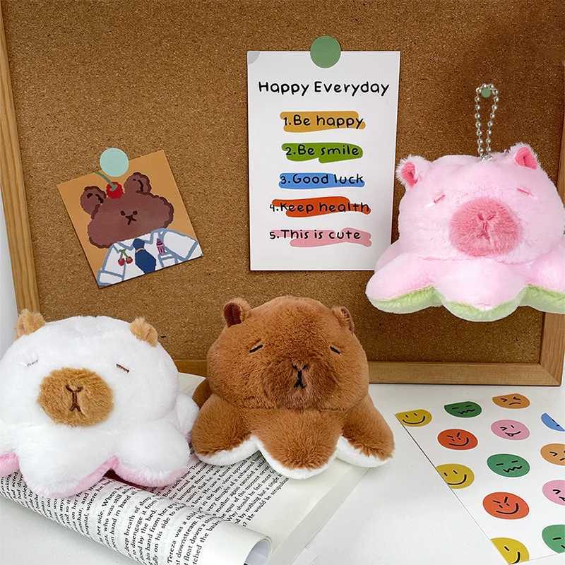 Interesting flip octopus Capybara plush toy cute stuffed animal keychain bag pendant keyholder decoration couple gift W250411