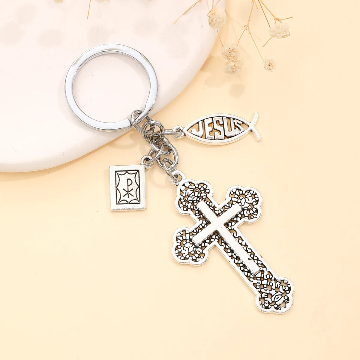 20 cross Holy Bible keychains for bags small gift keychains jewelry car keychain accessories 250409
