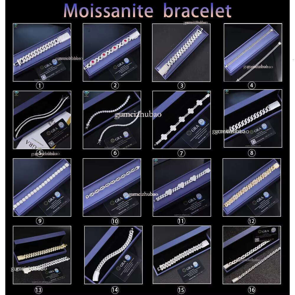 Wholesale 8MM -15MM Moissanite Chain Necklace Factory Direct Sale Hip Hop Style Vvs Dia Sier Cuban k Bracelet