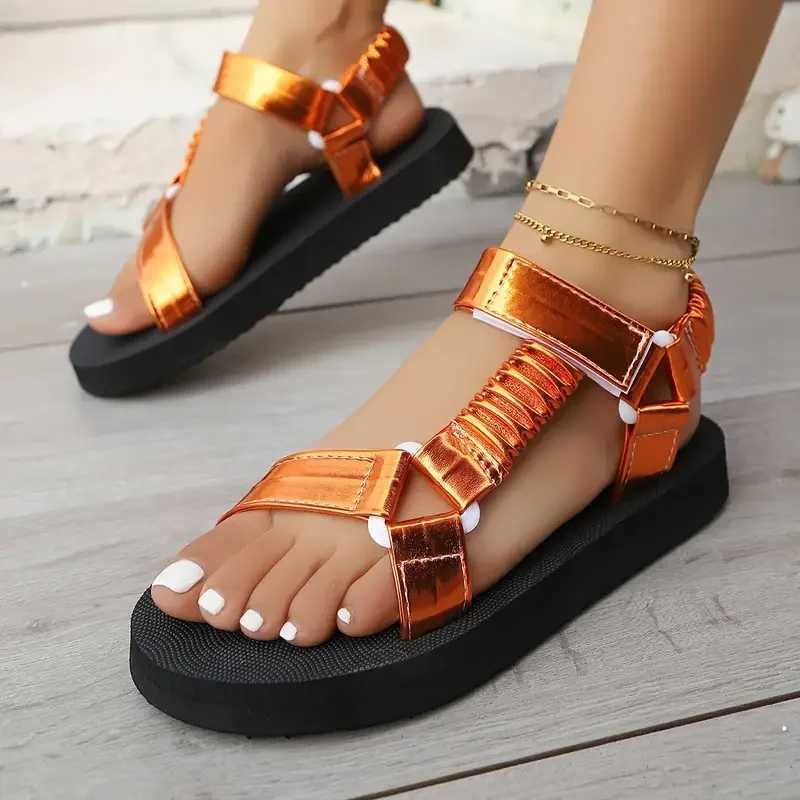 Womens colorful sandals round toe buckle back quick buckle summer all sea artificial lining Fi beach casual shoesXJ250410