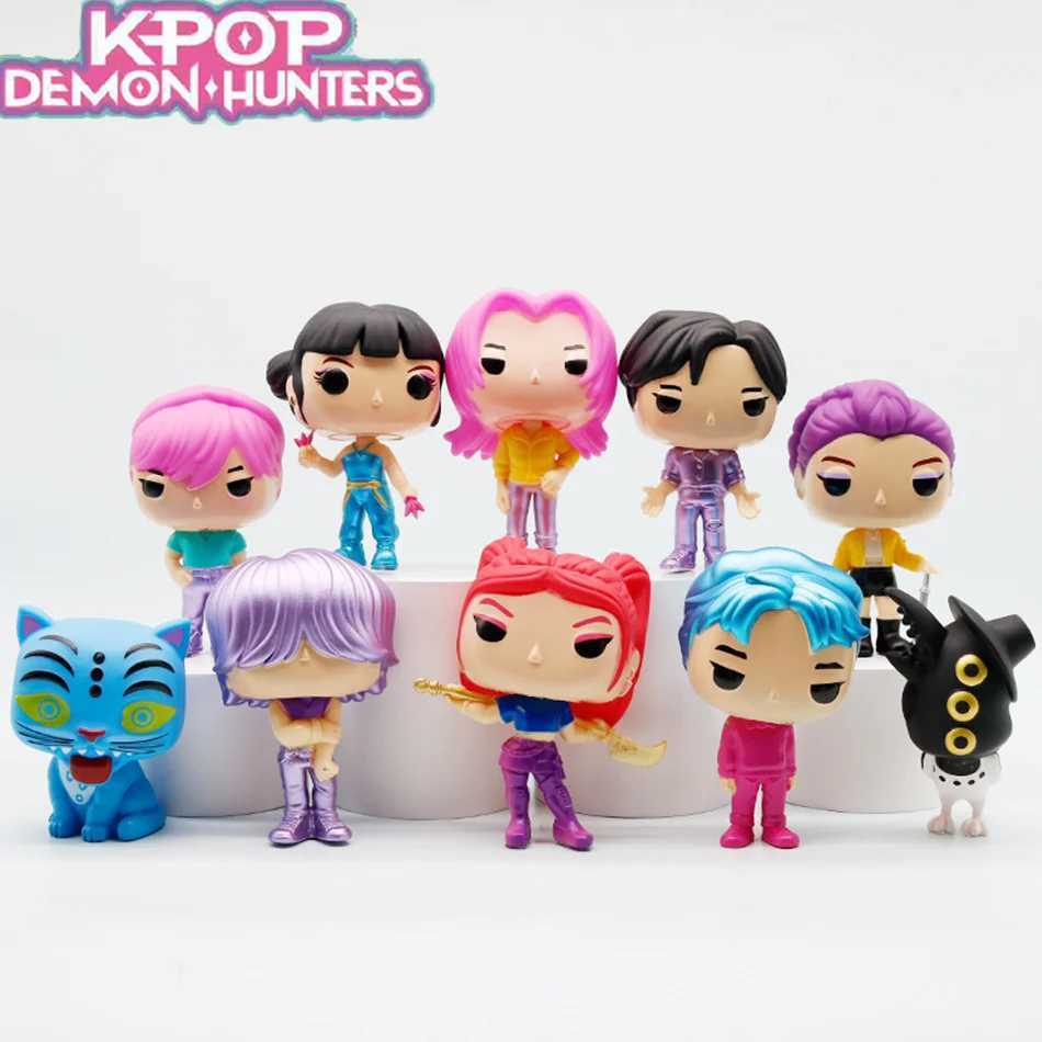 10PC Kpop Demon Hunters Figure K Pop Demon Hunters Figures Huntrix Figures Toy Derpys Tiger Rumi Mira Zoey Sussy Figurine Gift C251111