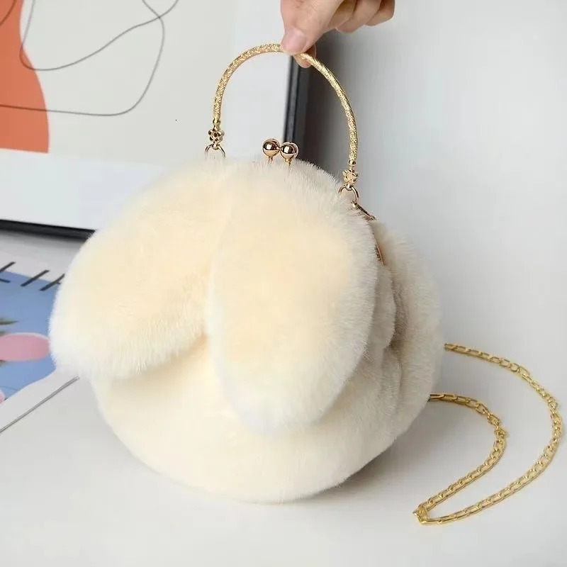 Version Cute Purses and Handbags Girls Rabbit Ear Shoulder Messenger Bag Plush Crossbody Bags for Women 251103