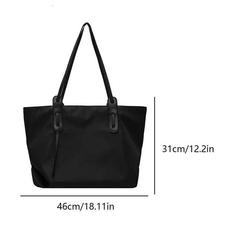 Shoulder Women Nylon With Zipper Underarm Solid Color Satchel Purse Oxford For Work Travel Shopping Shopper Bag