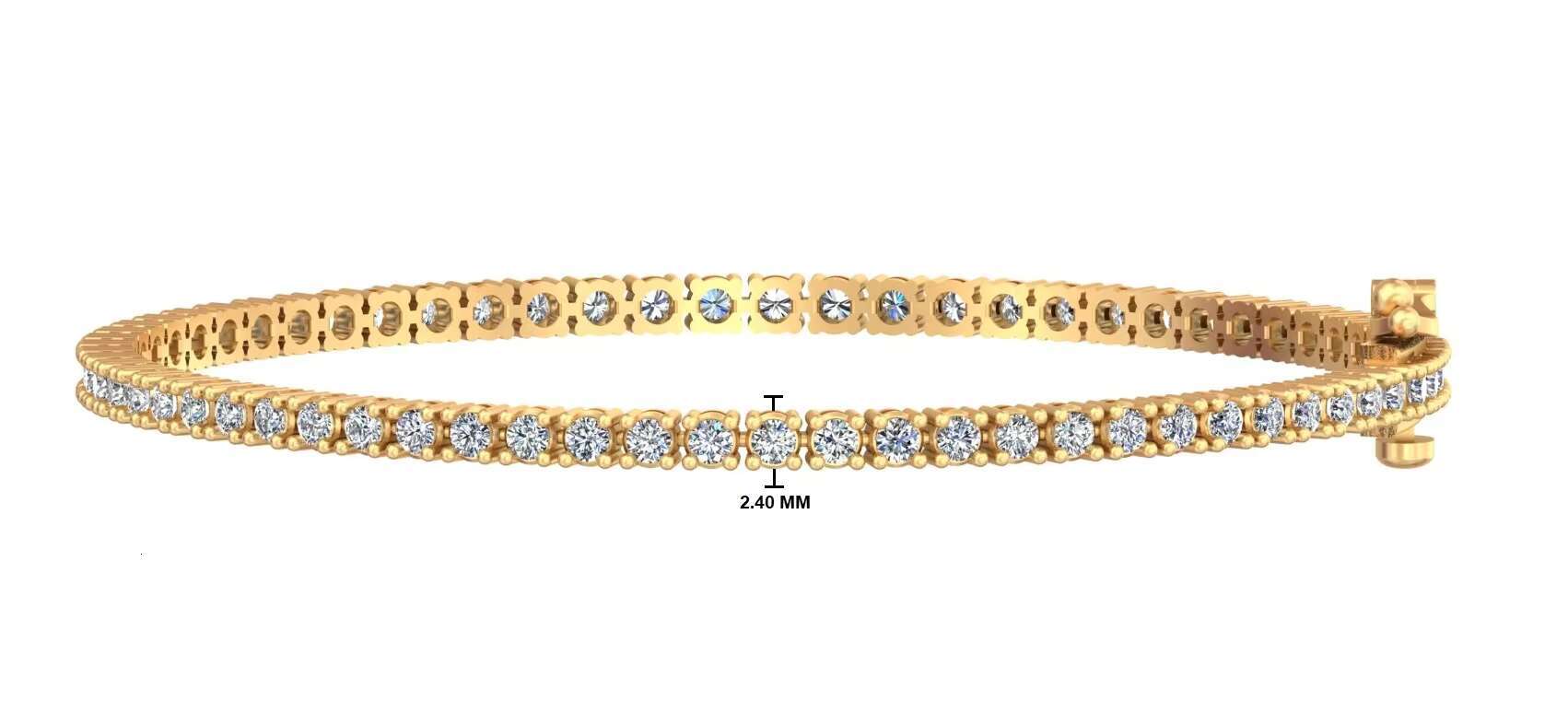 Enthralling 3.00Ct Moissanite Charm Round Moissanite Tennis Bracelet in 14K Gold Wholesale OEM