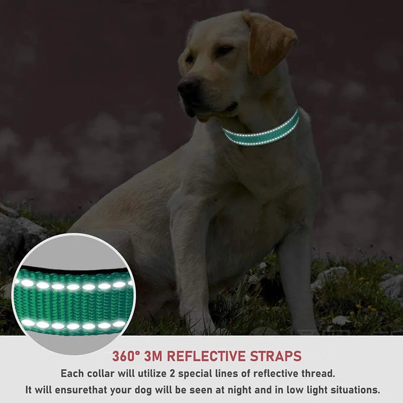 Reflective Dog Collar Strap With Adjustable Safety Nylon Pet Traction Rope Suitable For Small And MediumSized Pets 251110