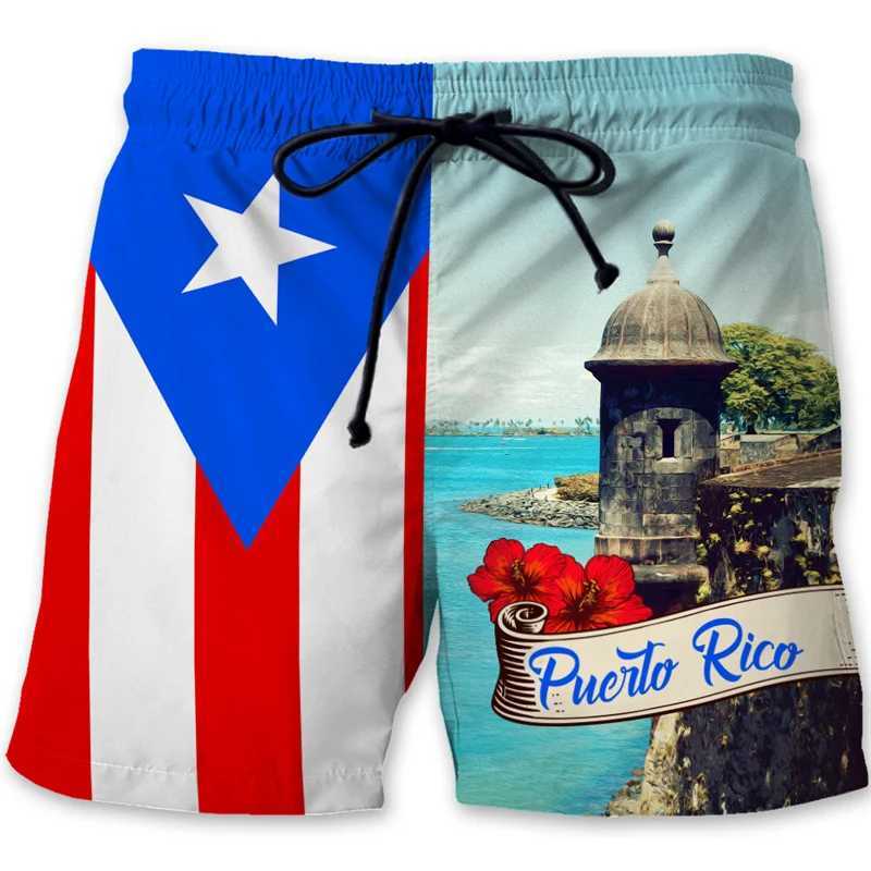 Puerto Rico 3D printed beach shorts mens Puerto Rico flag patterned surfboard shorts summer swimming trunks fast dry ice shortsW250410