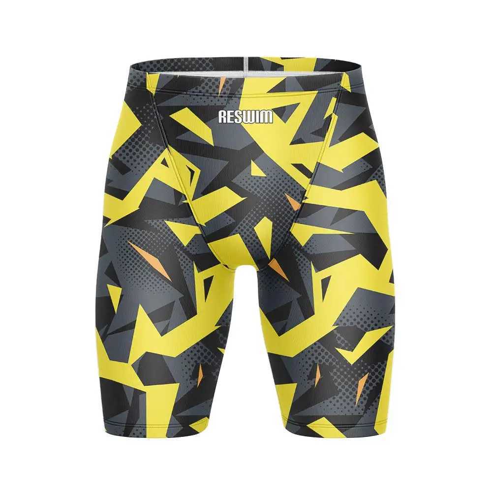 2025 Summer Mens Swimming Jammer Endurance Exercise Training Swimsuit Beach Swimming Relay Professional Swimsuit Jammer Tight Surfing ShortsW250410