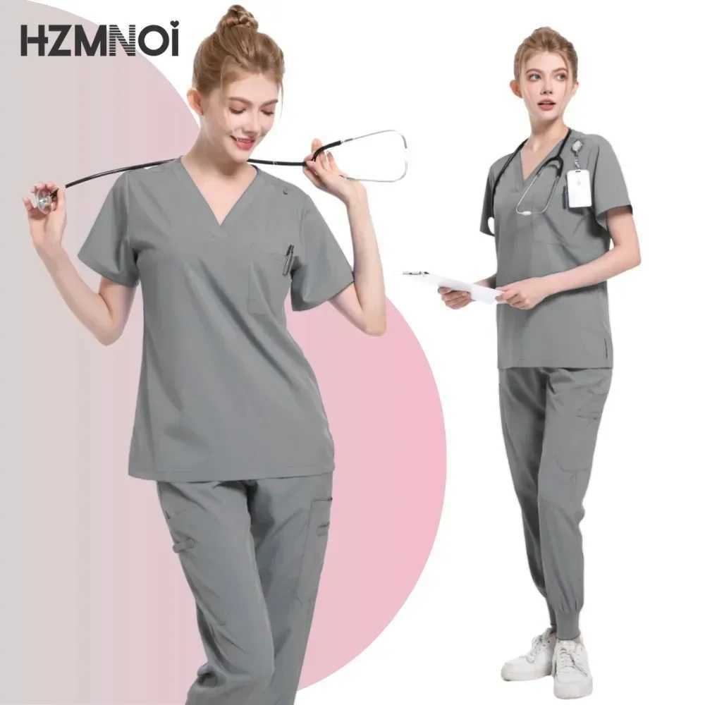 Unisex Doctor Medical Uniforms Men Women Nursing Clothes Beauty Come Nursing Scrubs Sets Dentist Workwear Clinical Tops Pants X250410
