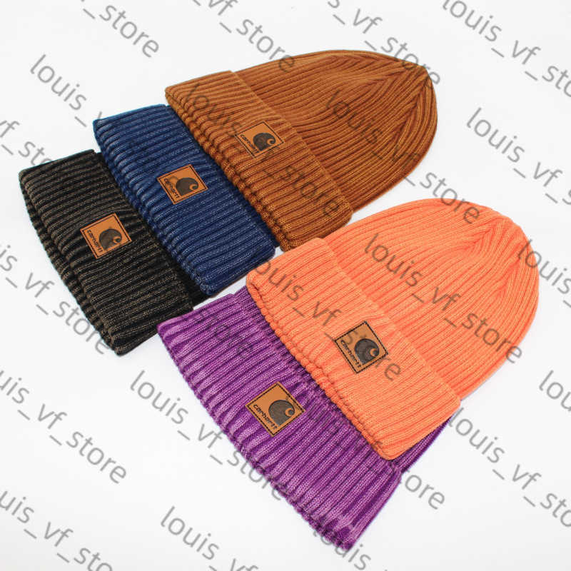 Washed Old Striped Tooling Label Dome Brimless Hat Mens and Womens Damp Cold Knitted Wool H250411