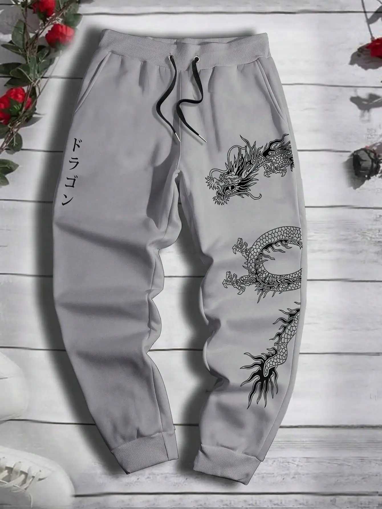 2024 mens casual sports pants trend casual mens casual pants loose trousers spring and autumn casual retro sports pants S-3XLXJ250410