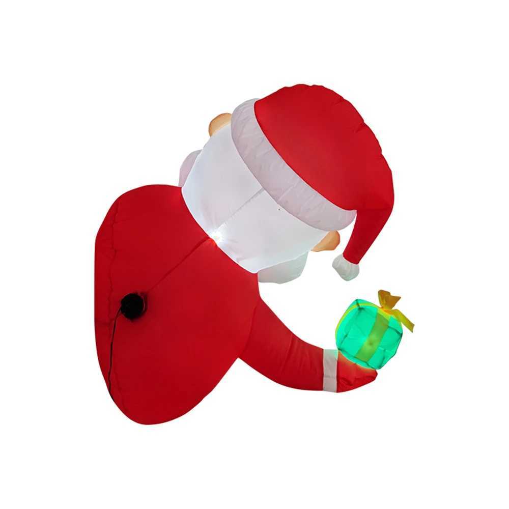 Christmas 1M Christmas Inflatable Santa Claus Built-in LED For Indoor And Outdoor Lawns Windows Beams Roofs Square Holiday Decoration Y251111