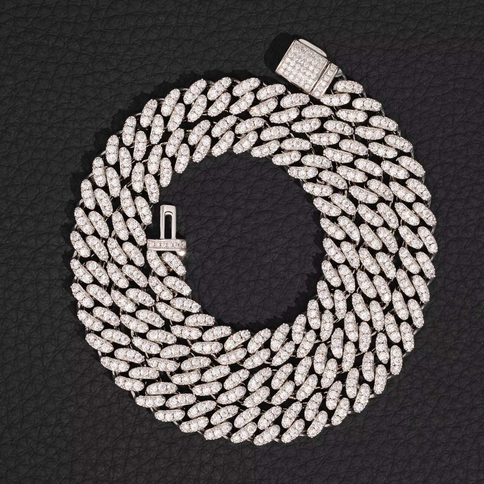 Pass Diamond Tester VVS Moissanite Chain 100% 925 Sterling Silver 8mm Moissanite Cuban Luxury Hip Hop Men Jewelry Women Necklace