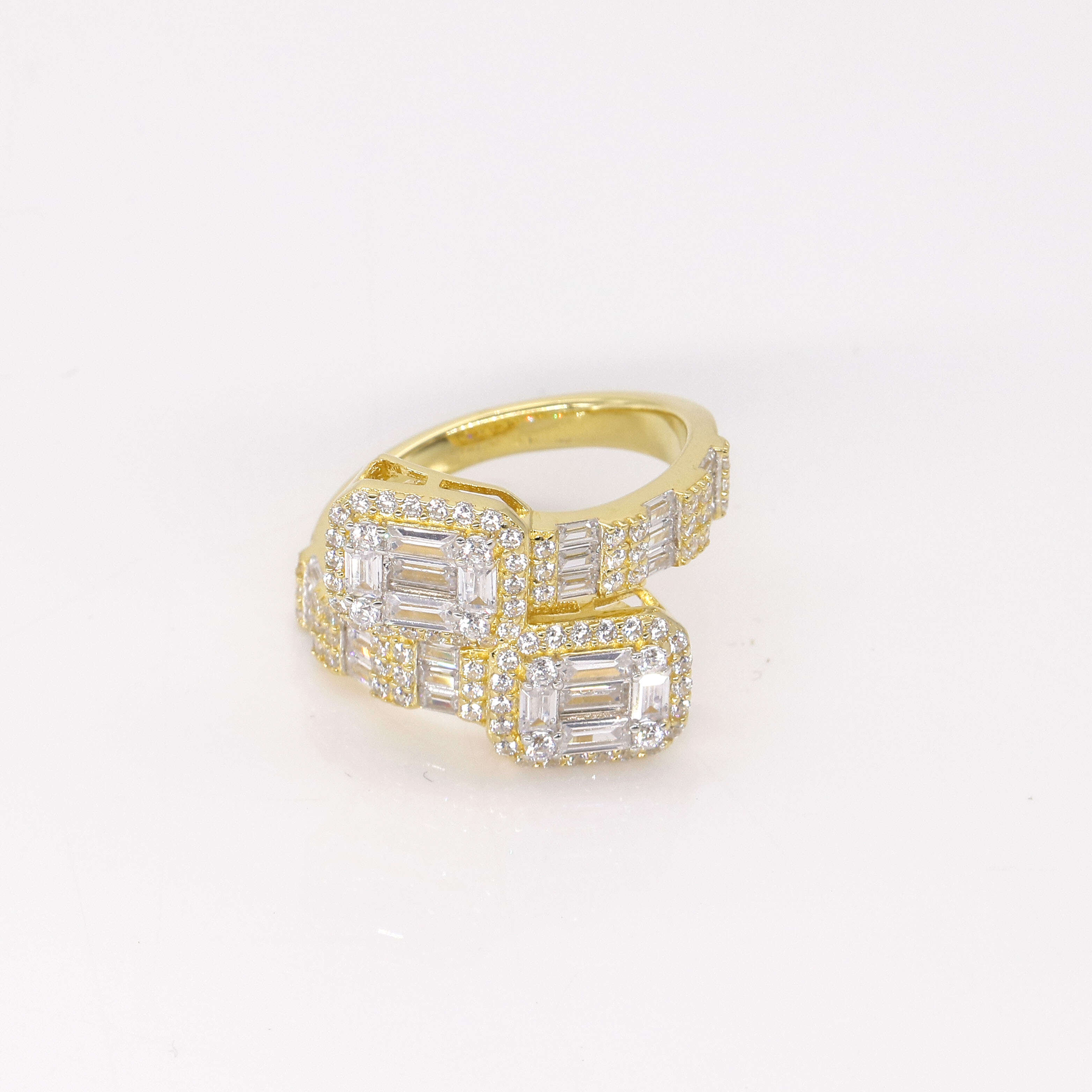 Bague Homme Fine Hip Hop Jewelry Custom 925 Sterling Silver VVS Moissanite Diamond Iced Out Baguette Ring for Men Women