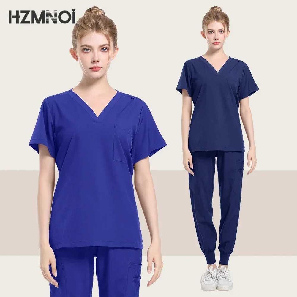Hot Sales Scrub Sets Women Lab Coat Healthcare Operating Room Surgical Gown Breathable Workwear Hospital Accessories Nurse Scrub X250410