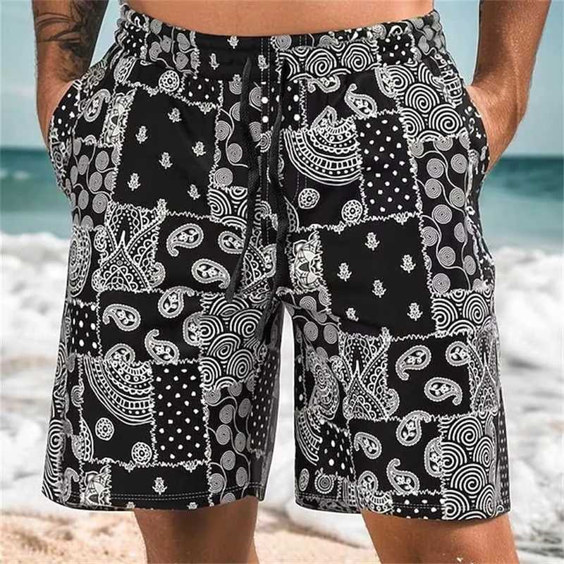 2025 New Mens Beach Shorts with African Tribal Pattern Summer Hawaiian Shorts 3D Printed Breathable Fitness Shorts Swimming TrunkW250410