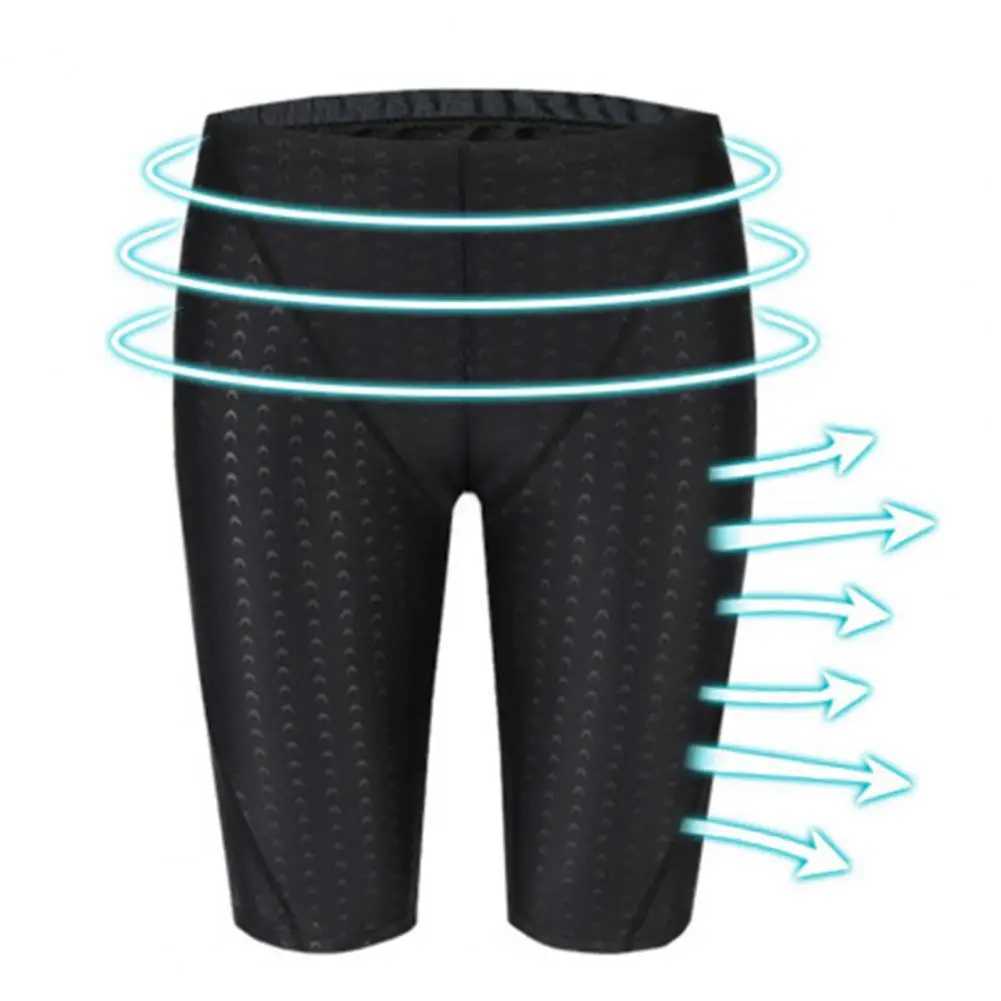 Mens swimming shorts waterproof quick drying swimsuit mid waist soft and breathable solid color plus size swimsuitW250410