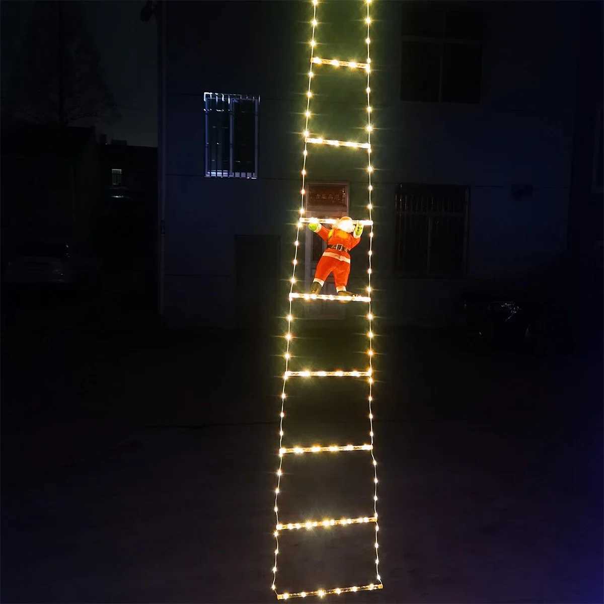 3M Santa Claus Climbing Ladder Warm Light Christmas Decoration Home Outdoor Garden Cristmas Tree Ornement New Year GiftM251111