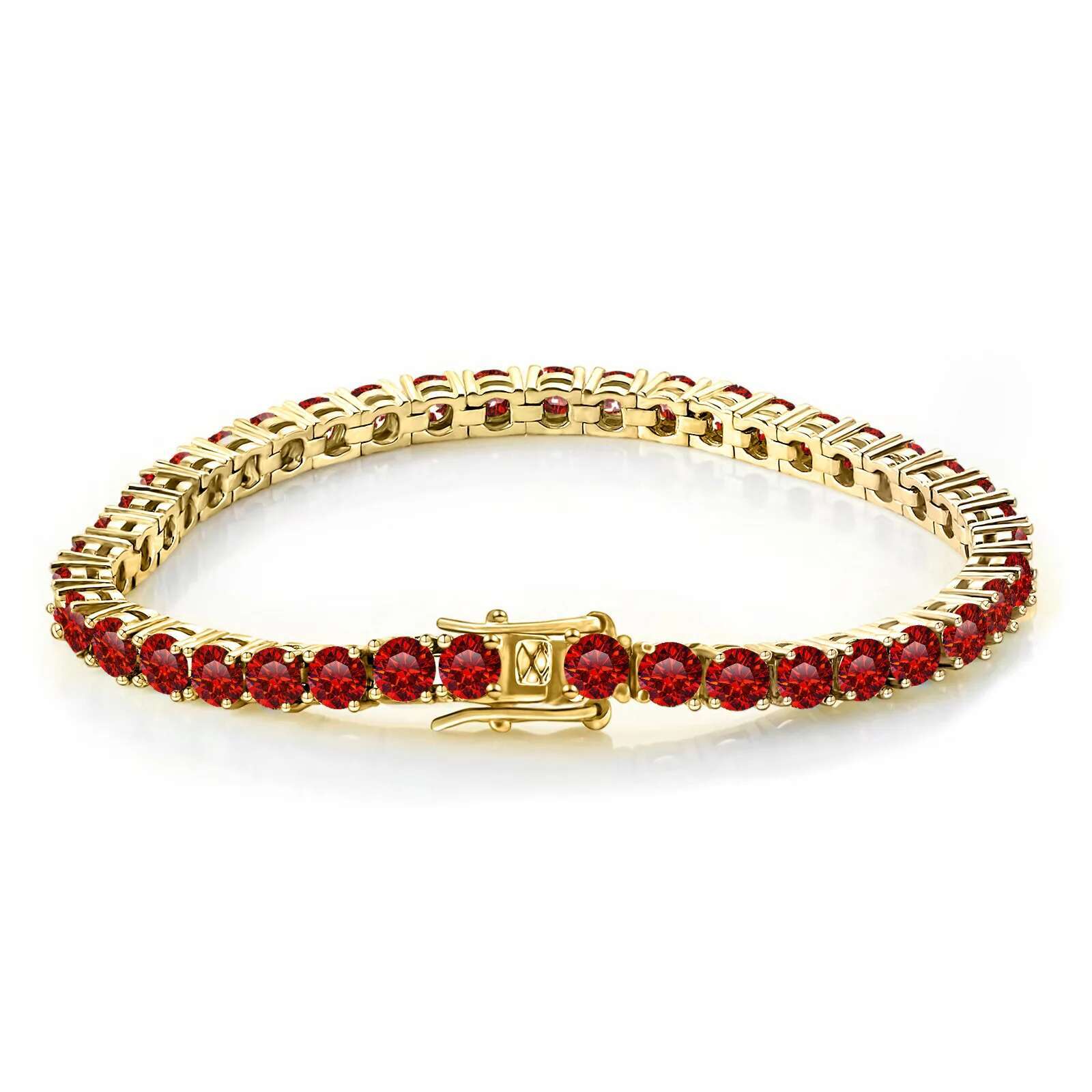 3MM Green Moissnaite Tennis Bracelet for Women GRA Certificate Red Laboratory Diamond Bracelet S925 Silver Wedding Jewelry Gift