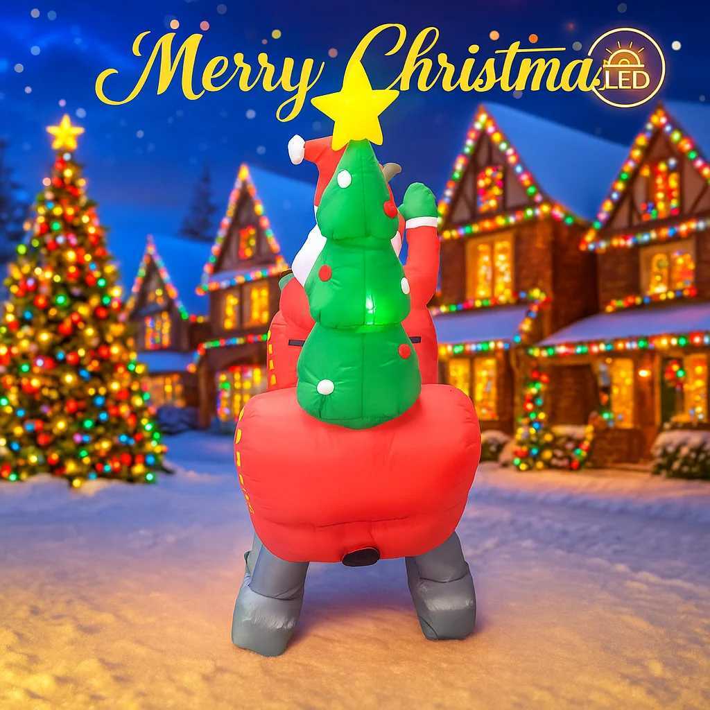 Christmas 787FT Holiday DIY Party Decoration Giant Christmas Inflatable Santa Sleigh Toy Reindeer LED Lights Yard Supplies Home Ornaments Y251111