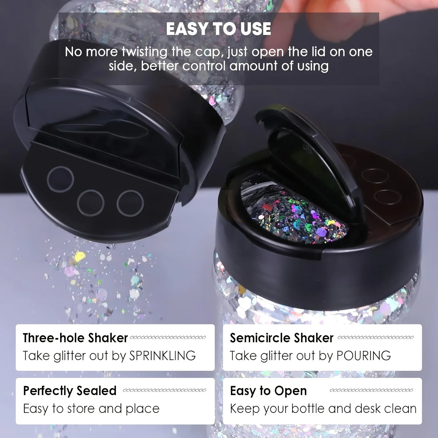 Holographic Chunky Glitter Sequins 50g Mixed Size Laser Sparkle Flakes For DIY Nail Hair SkinMusic Festival 250410