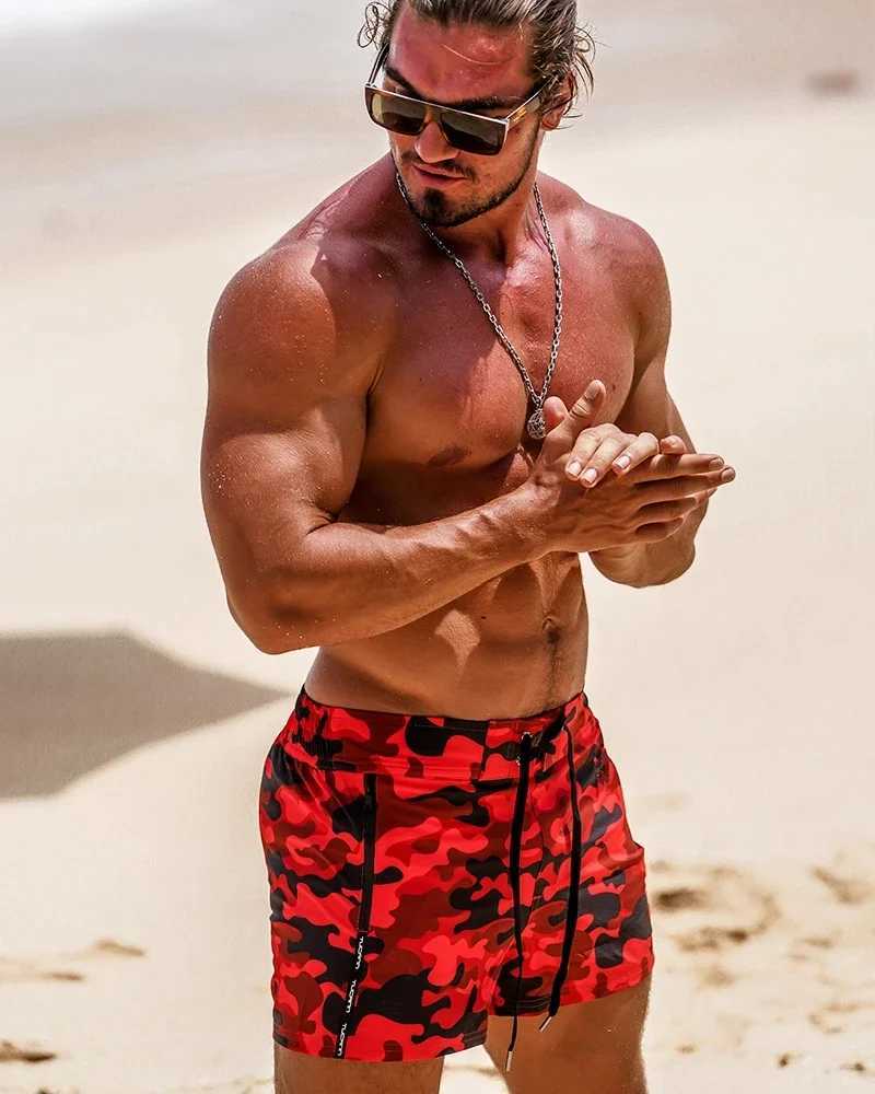 2023 mens swimming relay quick drying beach board shorts swimsuit beach suit with pockets and mesh lining summer mens swimming shortsW250410