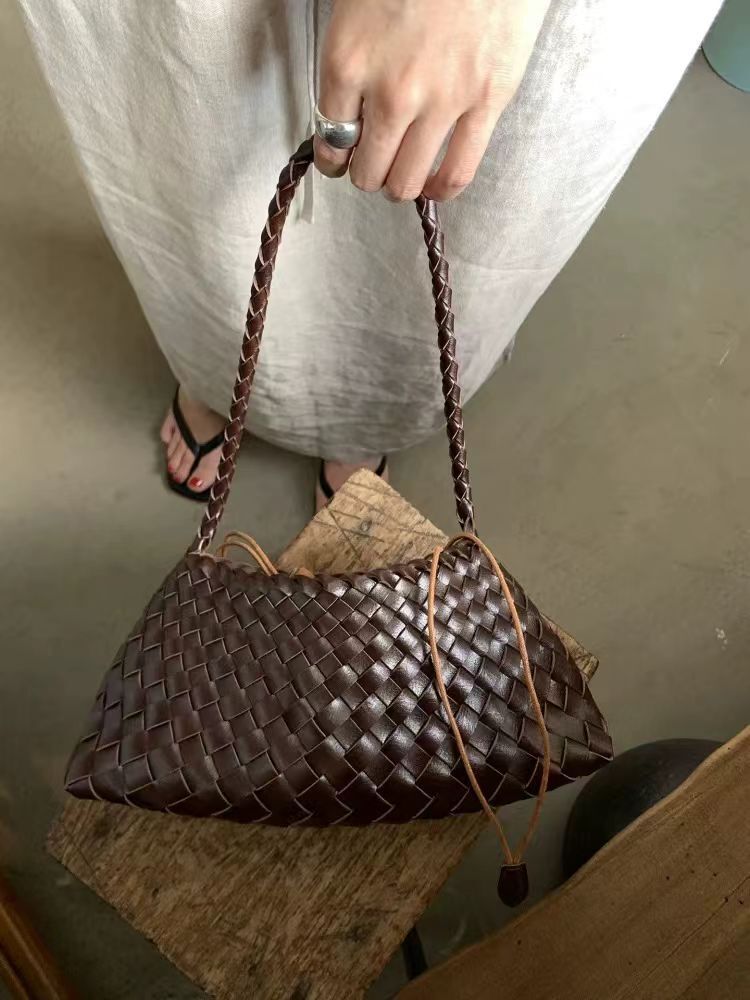 Guguo Free Shipping New Designer Bag Korean Handwoven Underarm Bag For Women High-end Versatile Retro Handheld Shoulder Mother-daughter Bag