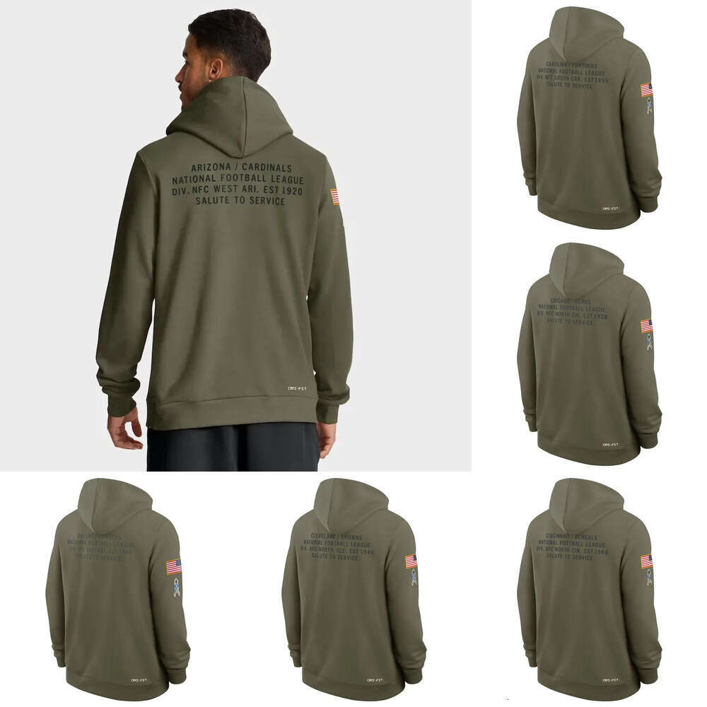 Hot sale Designer Custom Olive Salute to Service Sideline Standard Issue Hoodie Football Sweatshirts Lightweight Hooded Football Jersey Any Team Any Number