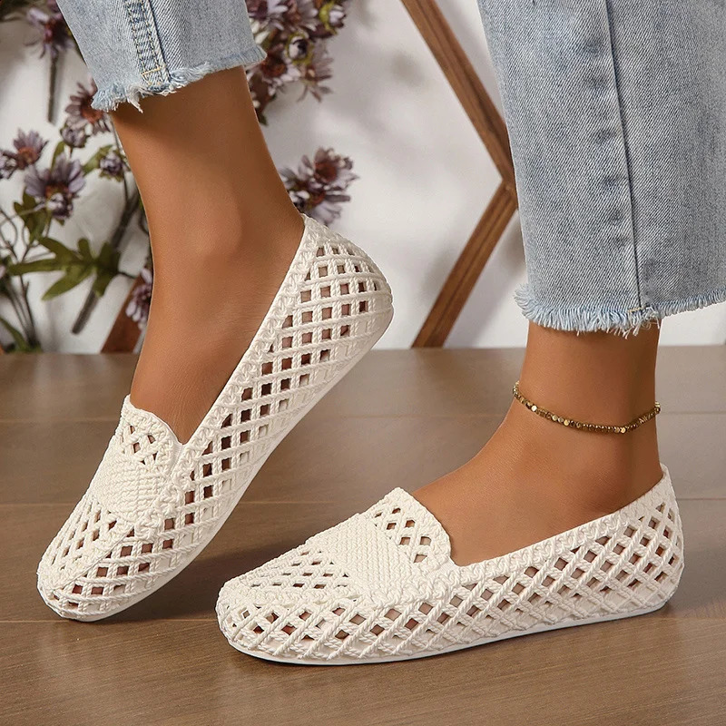 summer mesh breathable outerwear fashionable comfortable wear-resistant Versatile womens flat top sandals 250430