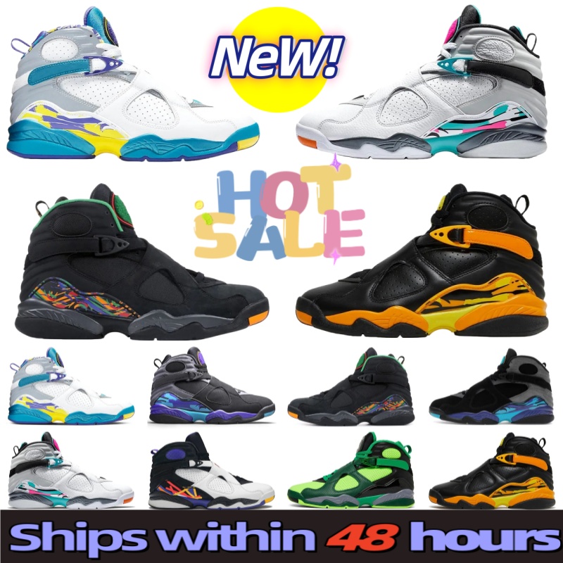 New designer shoes piayoffs Men's basketball shoes 8 8s outdoor leisure sneakers women's high top Velac casual shoes grey White 36-46