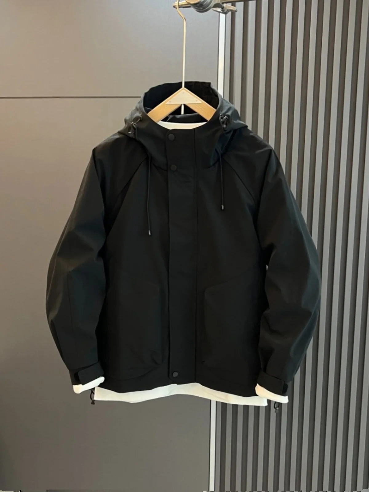 Spring Autumn Mens Casual Hoodie Jaet Outdoor Faion Simple Color Workwear Coat Youth ular Stand Fit Ox C 251105